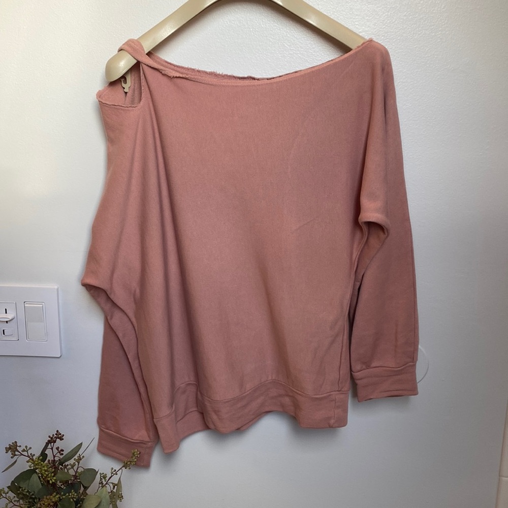 Lanston One Shoulder Keyhole cut sweatshirt